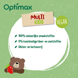Optimax Multivitaminen Kids Aardbei Kauwtabletten 90TB