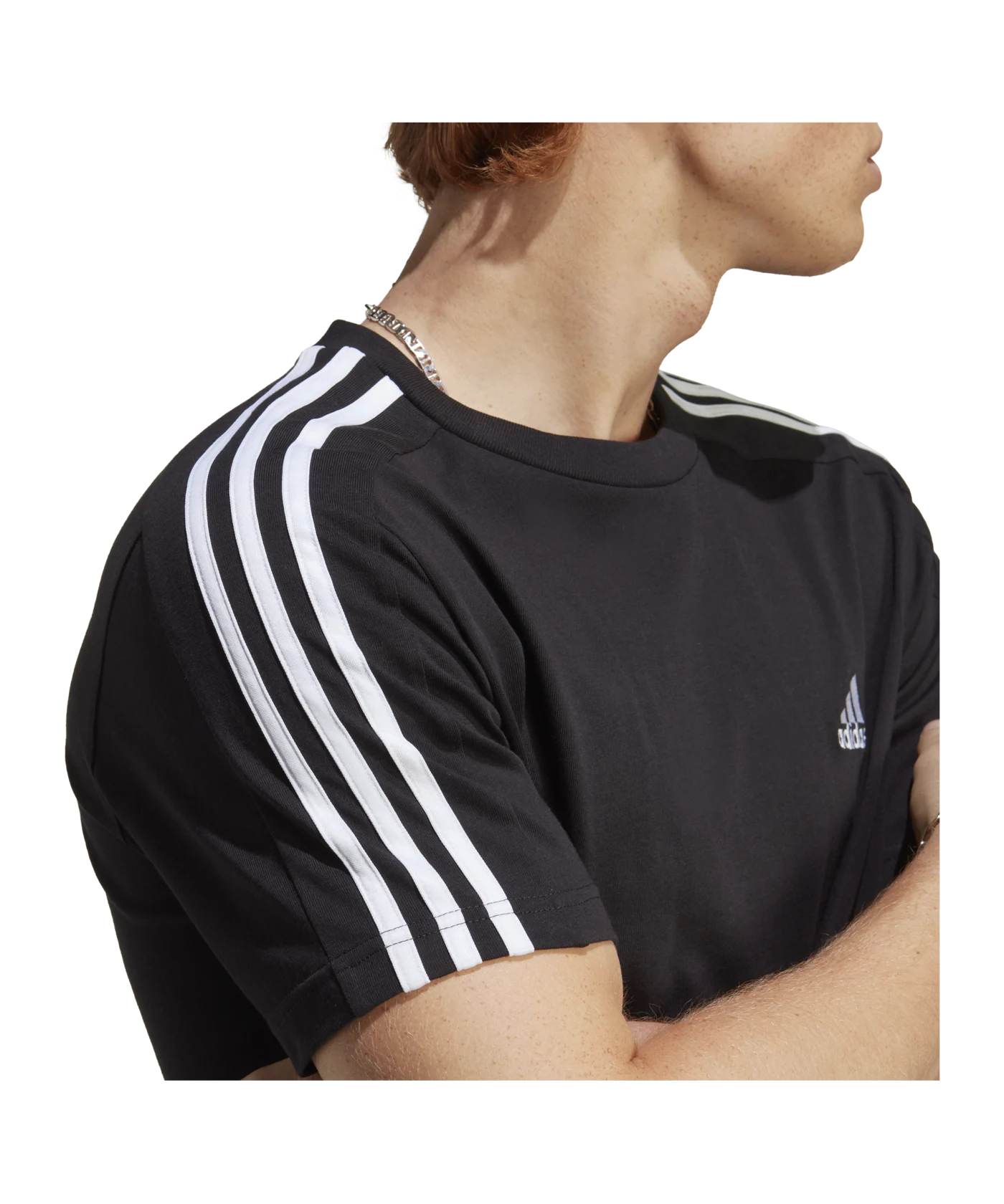 adidas 3S Single Jersey T-Shirt Schwarz Weiss