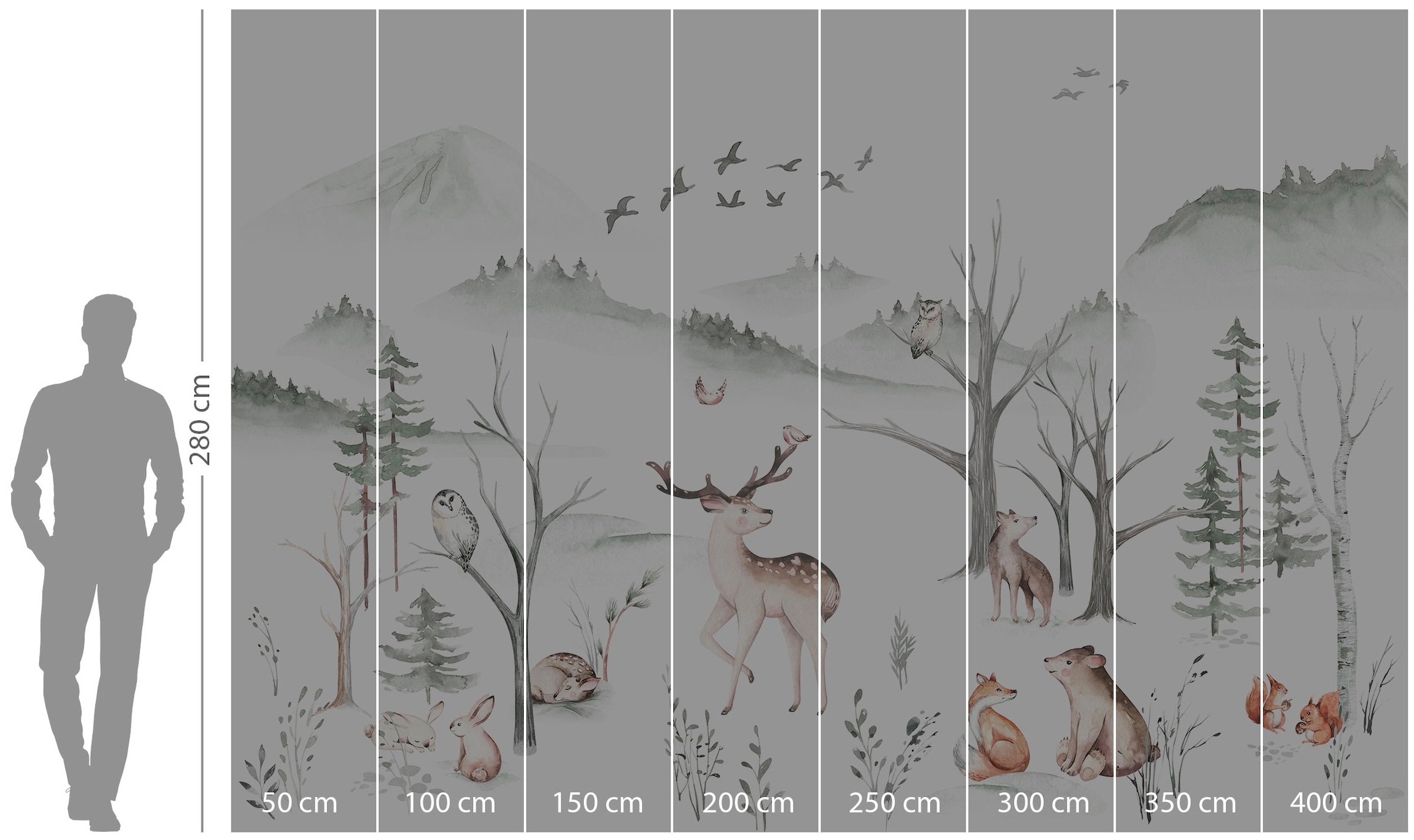 Komar Vliestapete »Digitaldruck Vlies -  Cozy Woods - Grösse 400 x 280 cm« bedruckt glatt Kinderzimmer