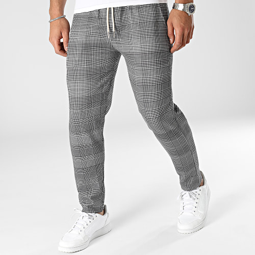 Pantalon A Carreaux Noir Blanc