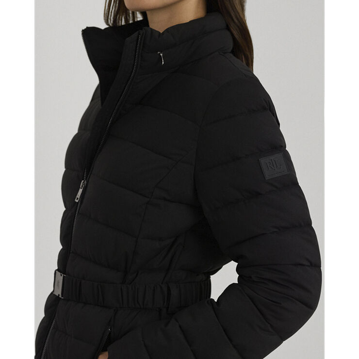 Lauren Ralph Lauren Belted Quilted Mockneck Coat Sort