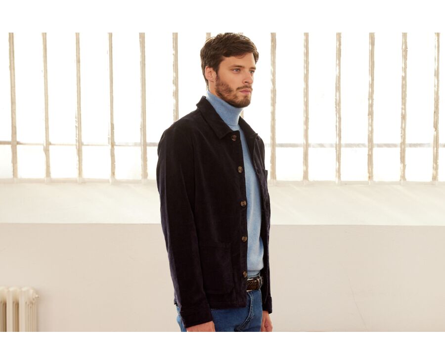 Veste velours homme Navy - FIDÉLIEN
