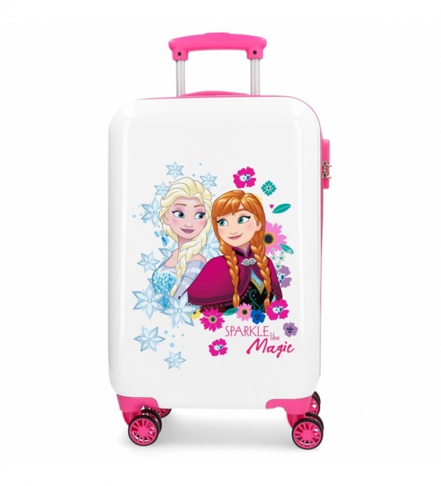 Bolsa Joumma Maleta Frozen Branca, Rosa - 36x55x20cm -