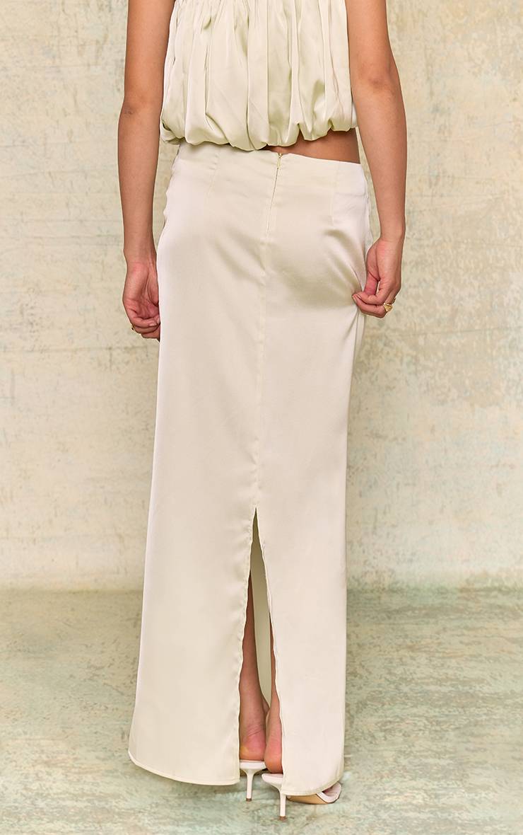 Mint Green Jupe Longue En Satin