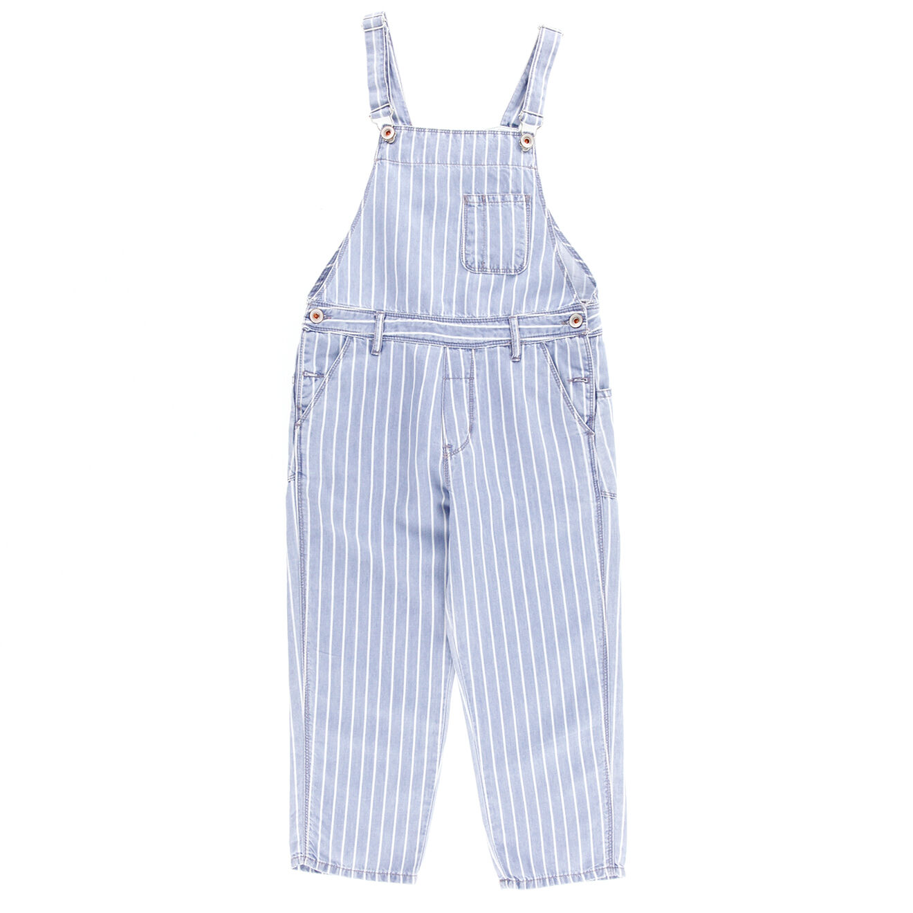 Bellerose Salopette denim en Coton & Lin Pepino bleue