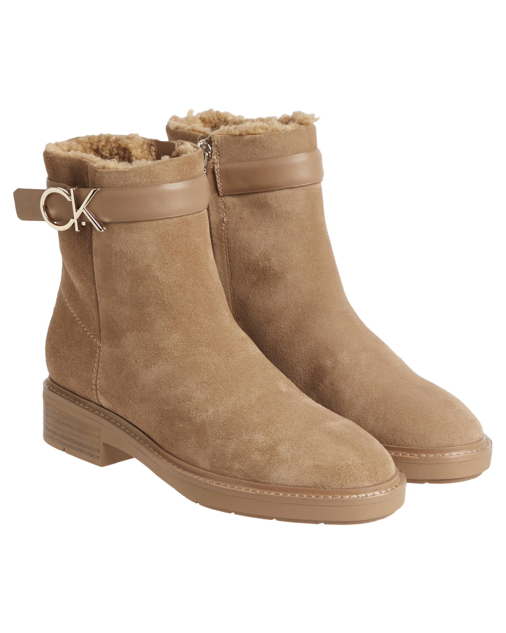 CALVIN KLEIN| Damen Boots RUBBER SOLE ANKLE BOOTS WITH SUEDE