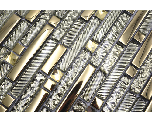 Glasmozaïek met metaal Kristal XCM GV918 29,8x33,8 cm goud