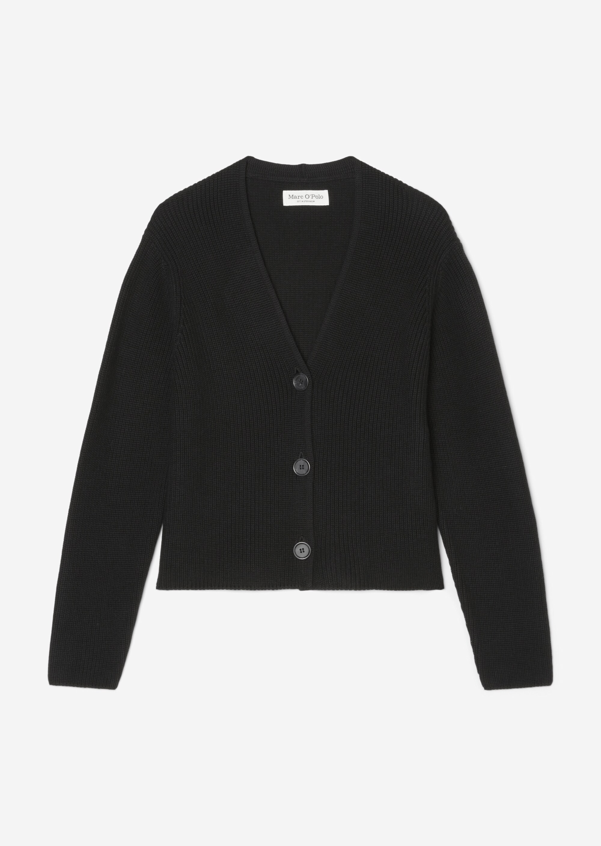 V-Neck-Cardigan relaxed cropped aus Heavy-Weight-Organic-Cotton