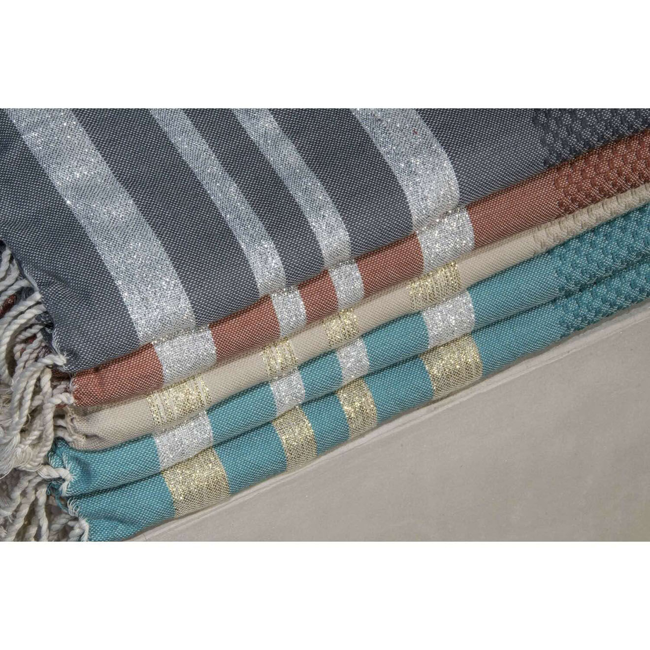 Febronie Fouta Nid d'Abeille Hamptons vert canard - 100x200 cm