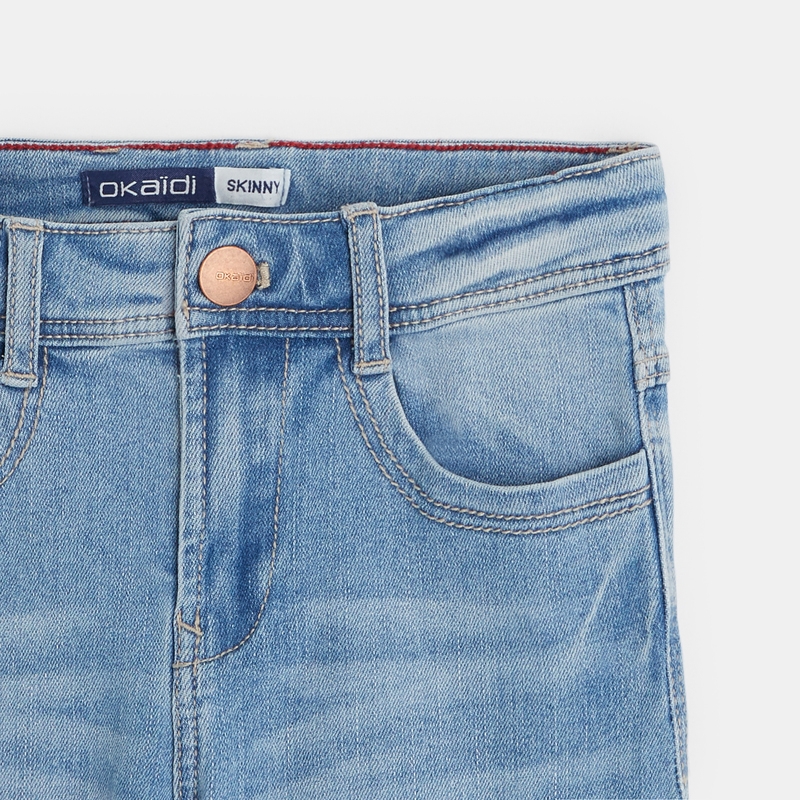Jean skinny délavé bleu garçon