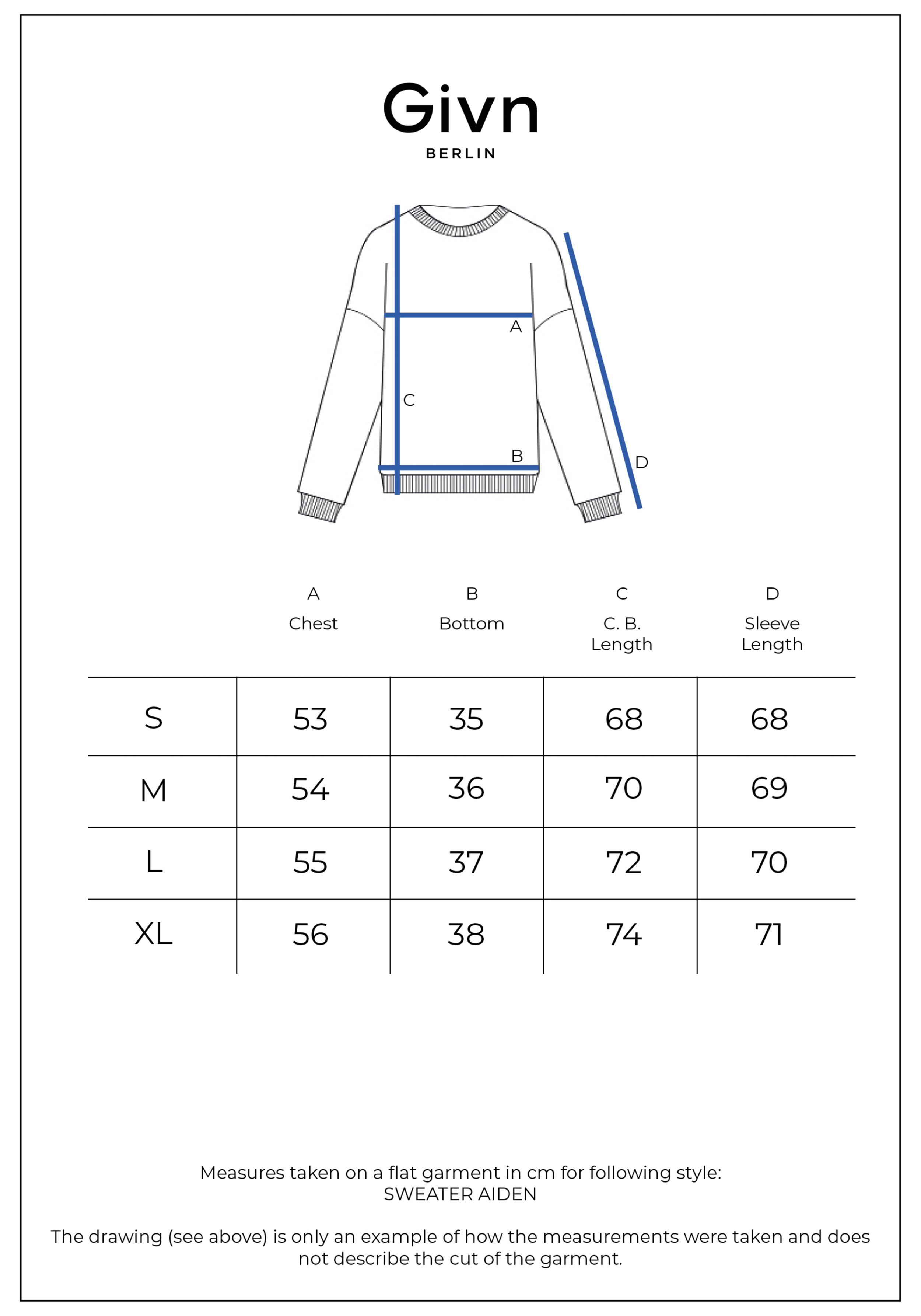 Givn Berlin Sweatshirt GBAiden Midnight Blue (Melange)
