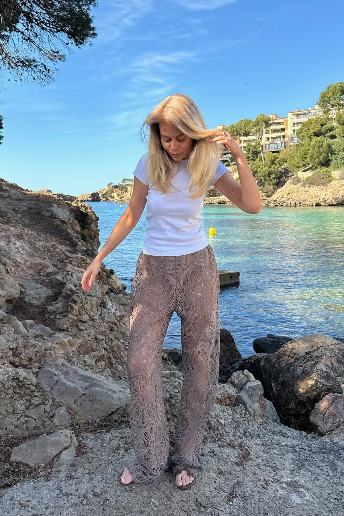 BYIC Zhannaic Pants mhl mocca heavy lace