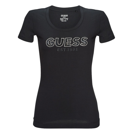 Guess - SS RN MESH LOGO TEE - Noir