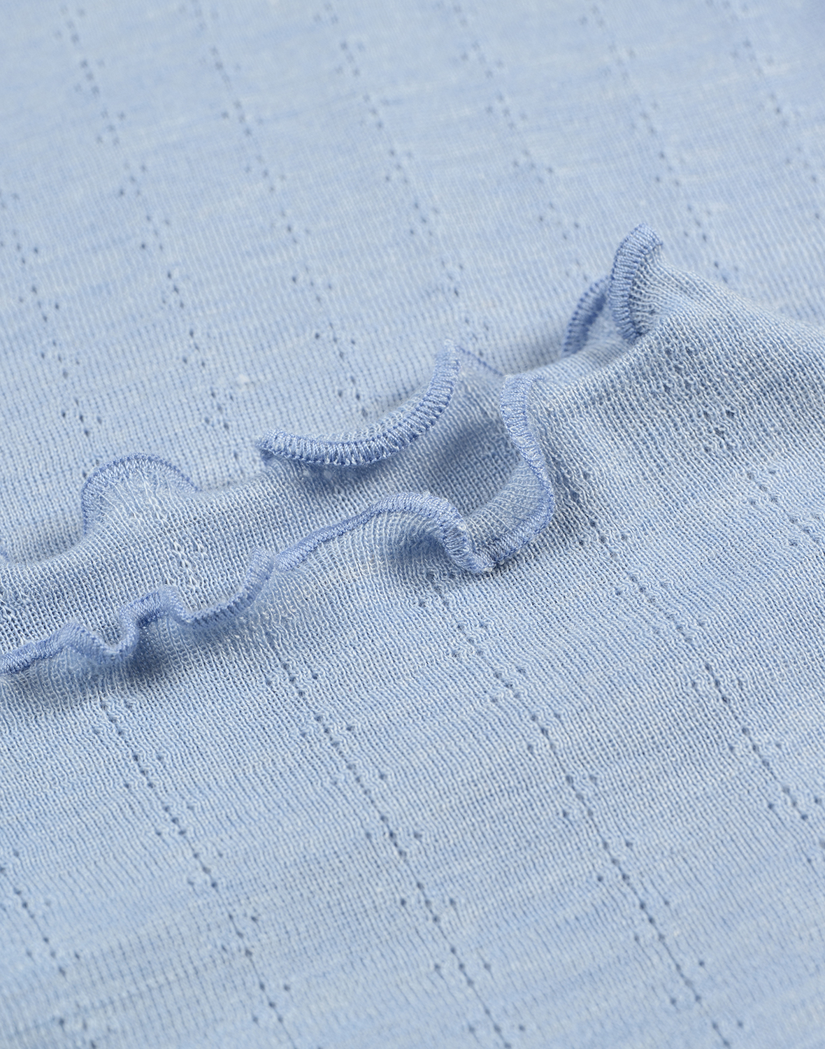 Pointelle shirt met hoge hals van merinowol/zijde voor dames