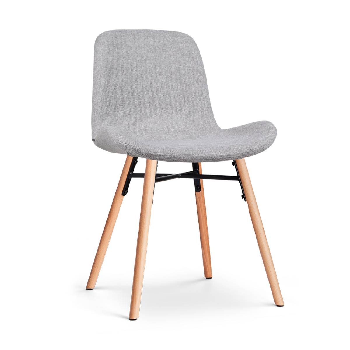 Eetkamerstoel Nena-Fé grijs - houten onderstel