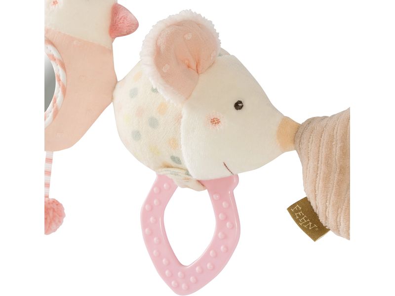 fehn Kinderwagenkette Rosa/Beige Mobile-Kette mit niedlichen Anhänger-Figuren zum flexiblen Aufhängen
