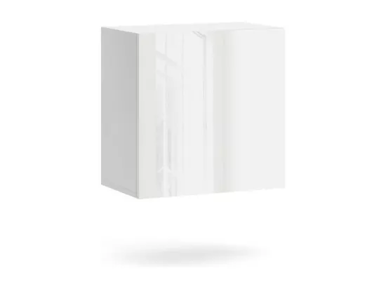 Petit meuble de rangement suspendu NEVER – 50 cm – Blanc brillant – 1 niche – Design moderne