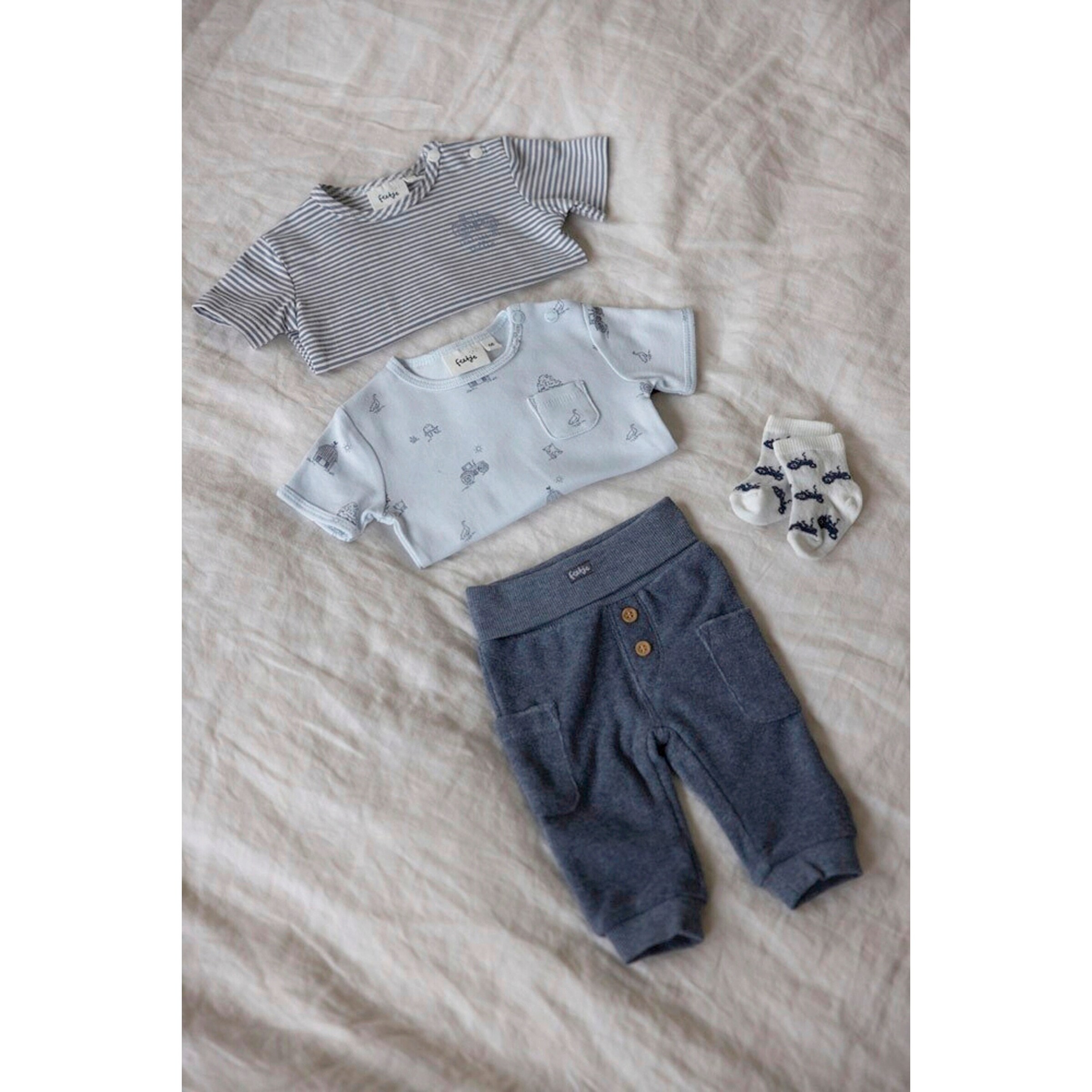 Feetje Frotte-Jogginghose mit Taschen blau melange