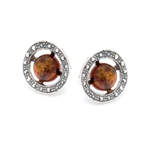 Boucles d'oreilles ambre argent