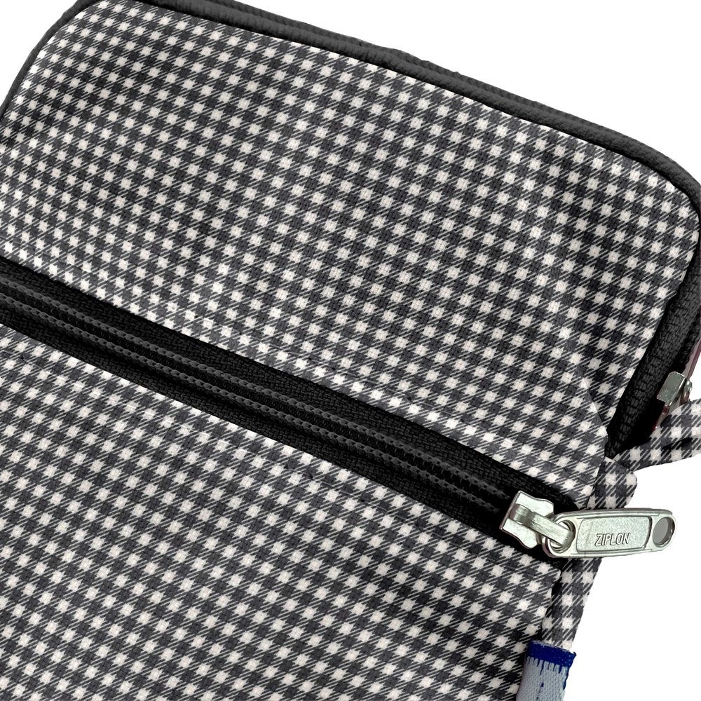 Pochette Téléphone Matelassée Vichy Noir
