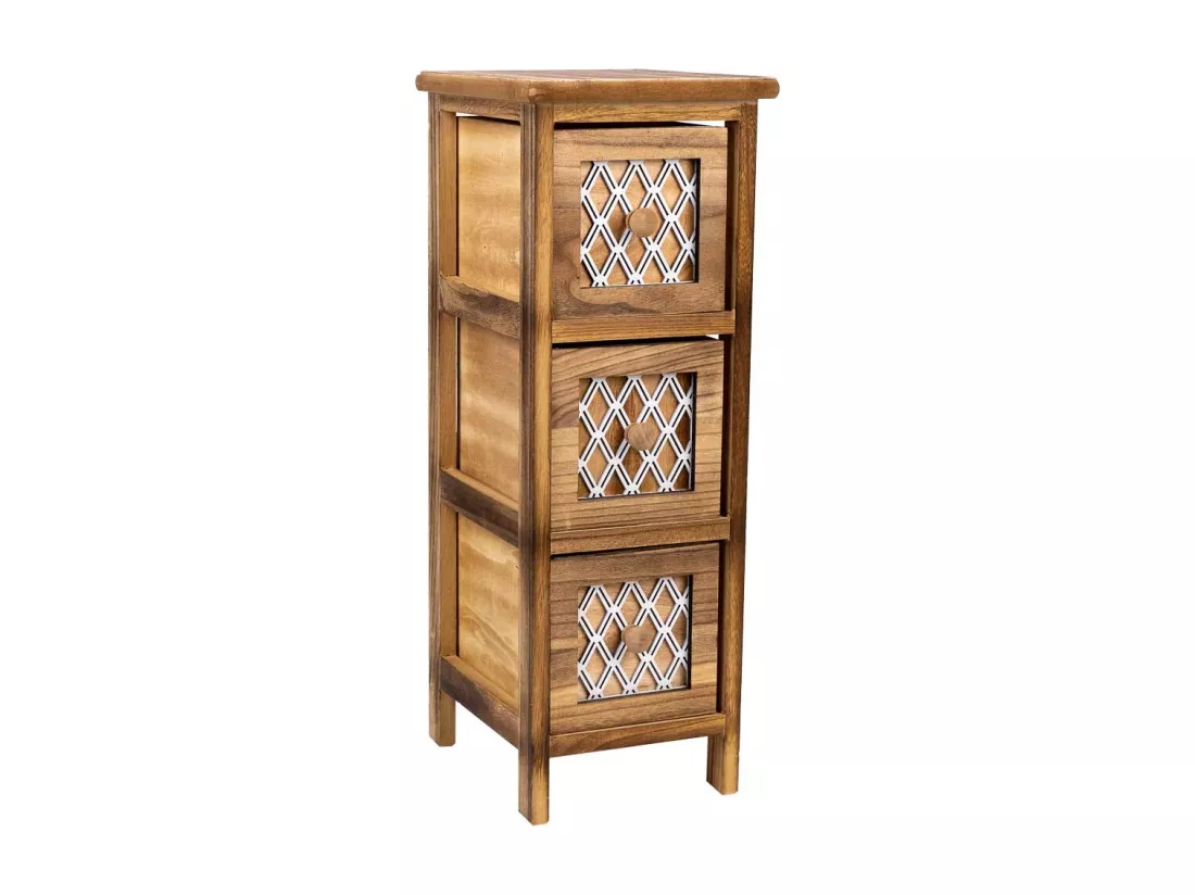Chiffonnier En Bois Marron 22x26x61h