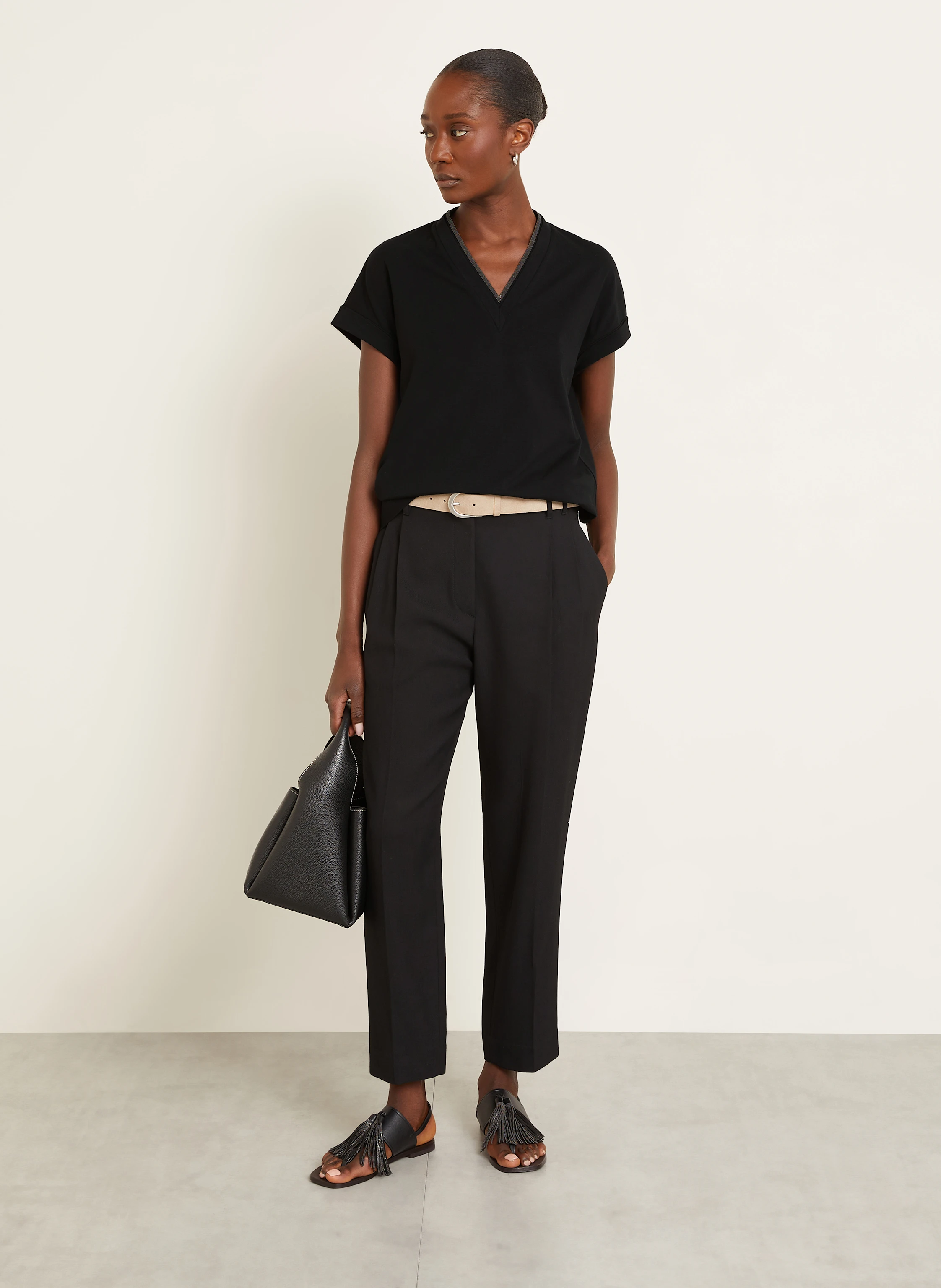 BRUNELLO CUCINELLI T-Shirt mit Schmucksteinbesatz