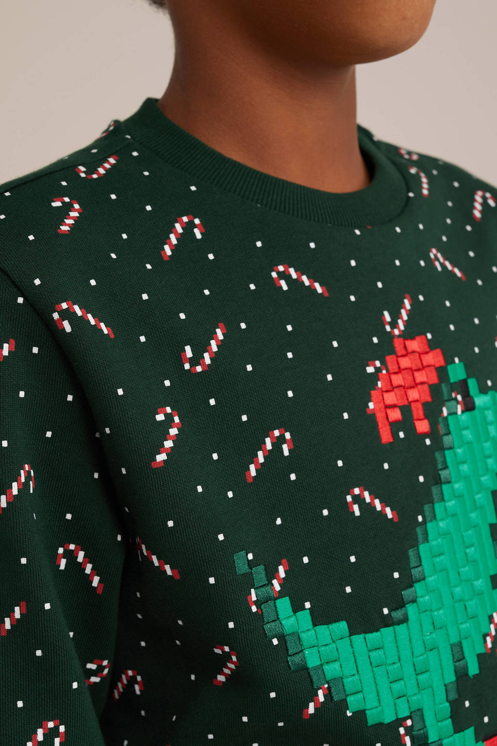 WE Fashion sweater donkergroen