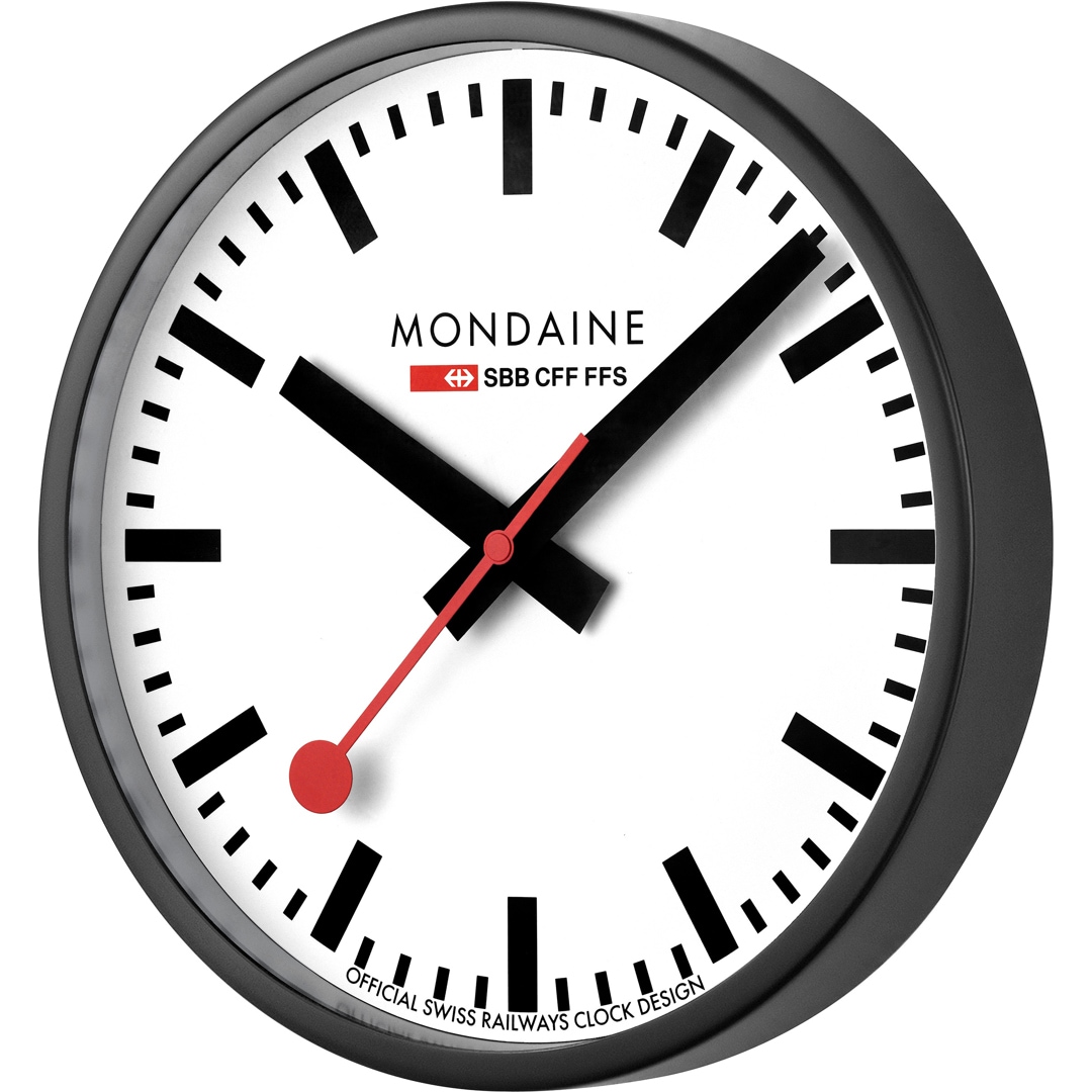 Mondaine Wanduhr Schwarz Ø 25cm