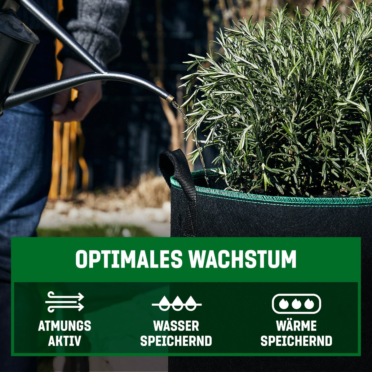 GardenGloss Plantzak (3 stuks) - 60L Plantzak van non-woven stof - Plantzak voor aardappelen, tomaten en aardbeien - Zwart - Voor binnen- en buitengebruik