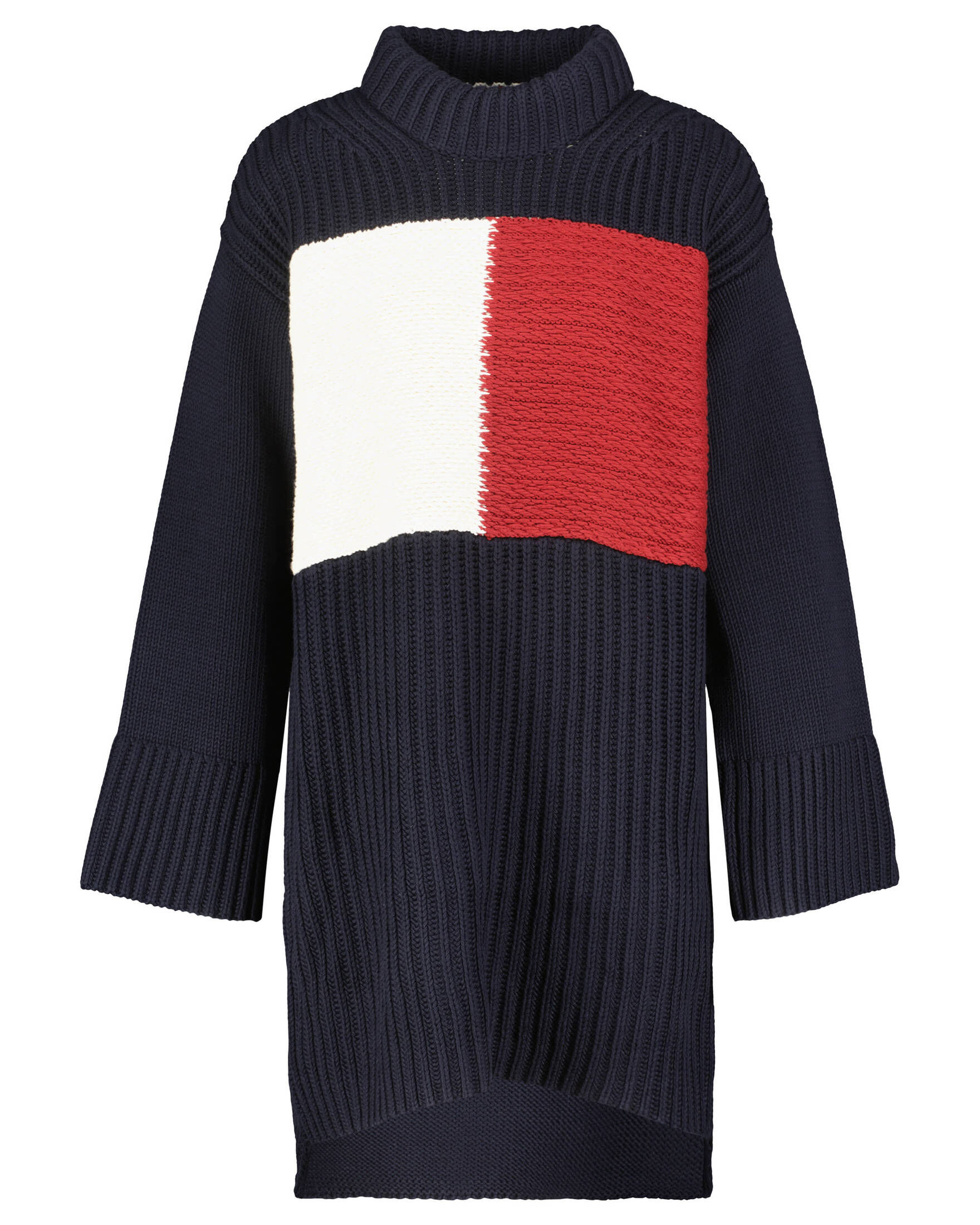 Tommy Hilfiger| Damen Strickkleid THE FLAG ICON FUNNEL Langarm