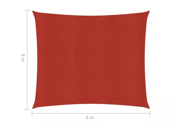 Voile d'ombrage 160 g/m² Rouge 6x6 m PEHD