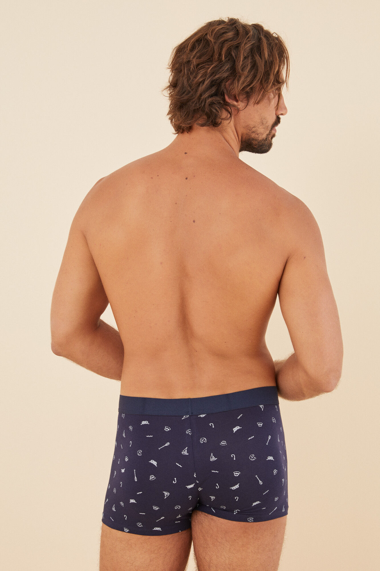 Pacote com 2 cuecas boxer de algodão para pesca.