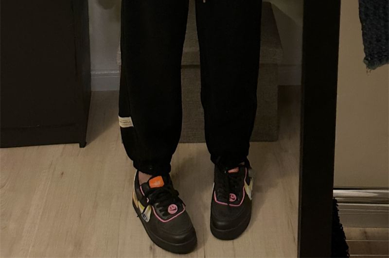 CRIBI - Corduroy joggingbroek met hoge taille en effen stof