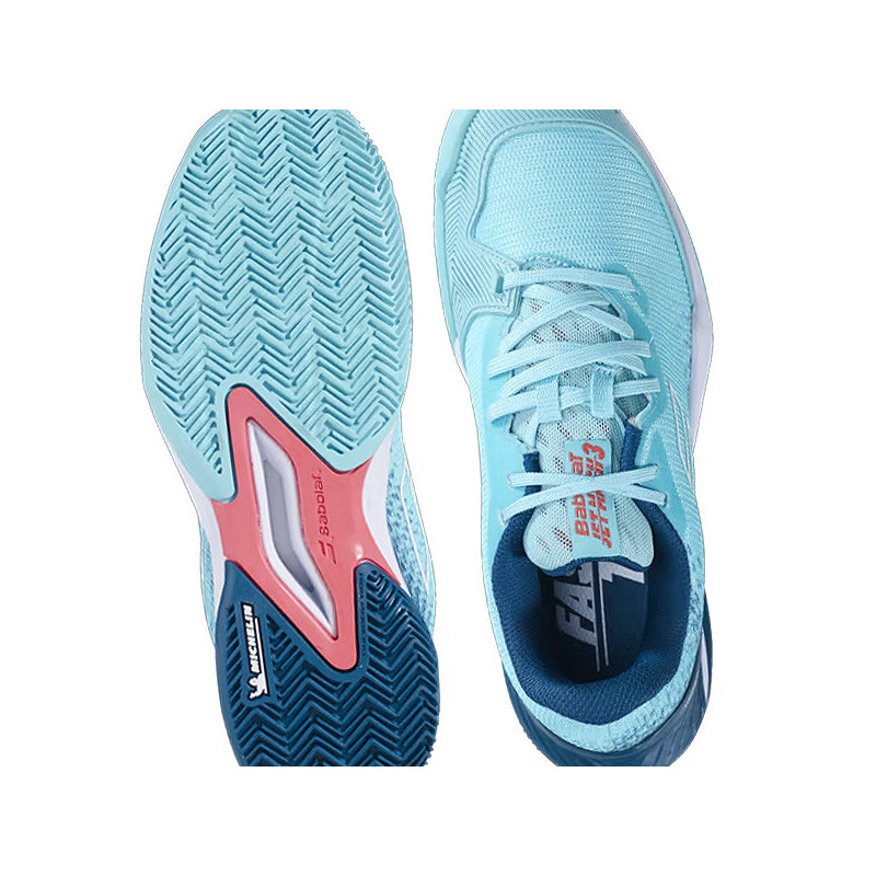 Babolat Jet Mach 3 Clay Junior bleu clair