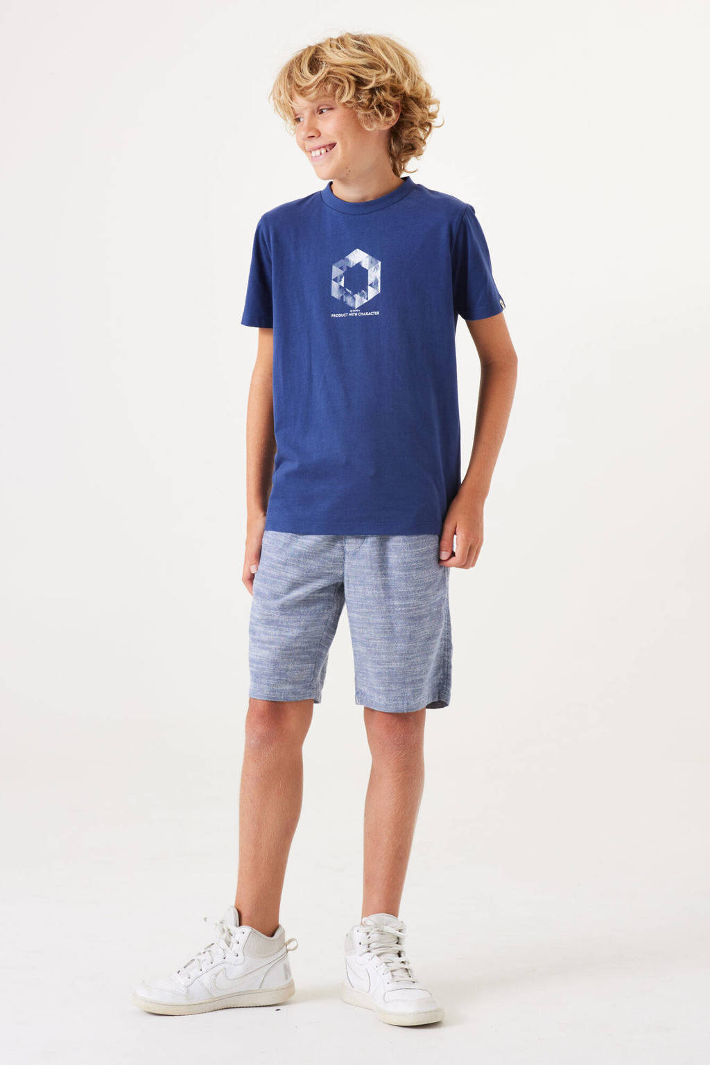 Garcia T-shirt met backprint donkerblauw