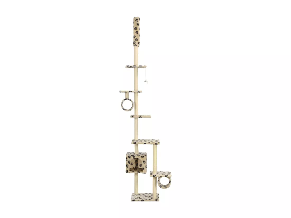 Arbre à chat avec griffoirs en sisal 260 cm Beige Motif pattes