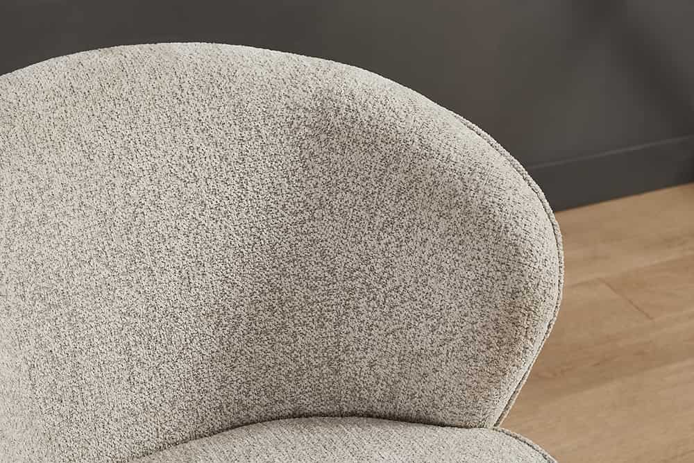 Drehbarer Design Sessel GATSBY taupe Bouclé Tweed Soft 360°