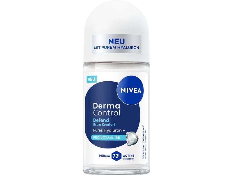 NIVEA Deo Roll-on Derma Control Defend 50 ml Deo bietet ein sicheres, glattes Hautgefühl Tag für Tag