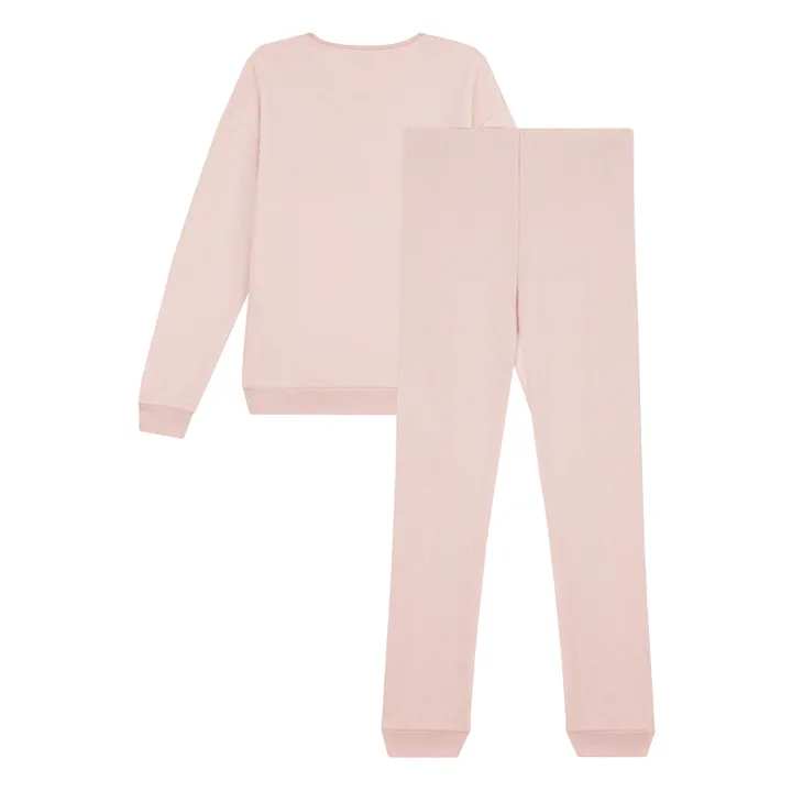 Petit Bateau Sweat + Pantalon Pyjama Eponge - Collection Femme  | Rose