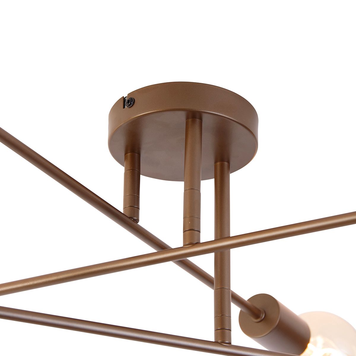 Industriële plafondlamp donkerbrons 6-lichts - Sydney