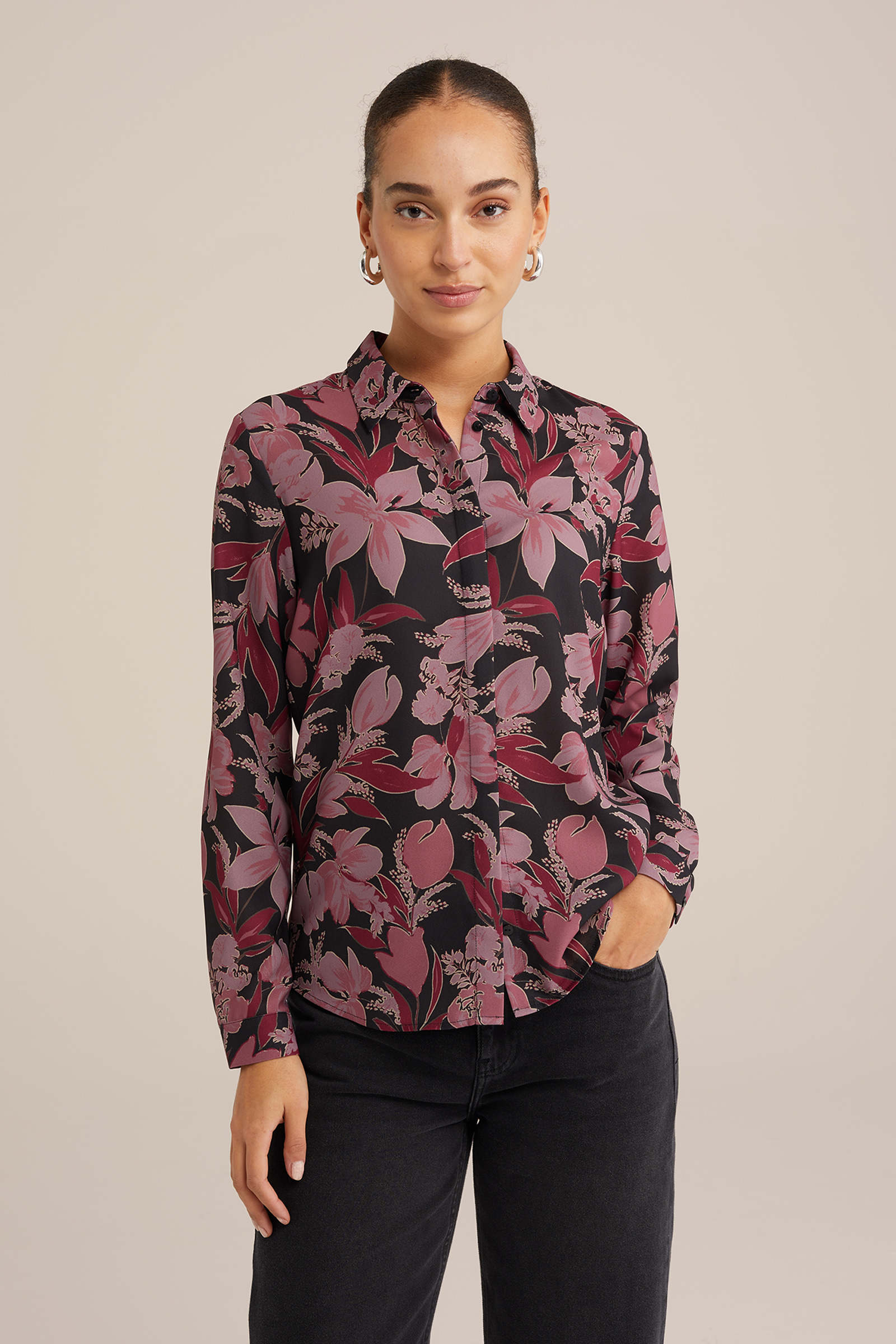 blouse met fijne structuur WE Fashion Roze