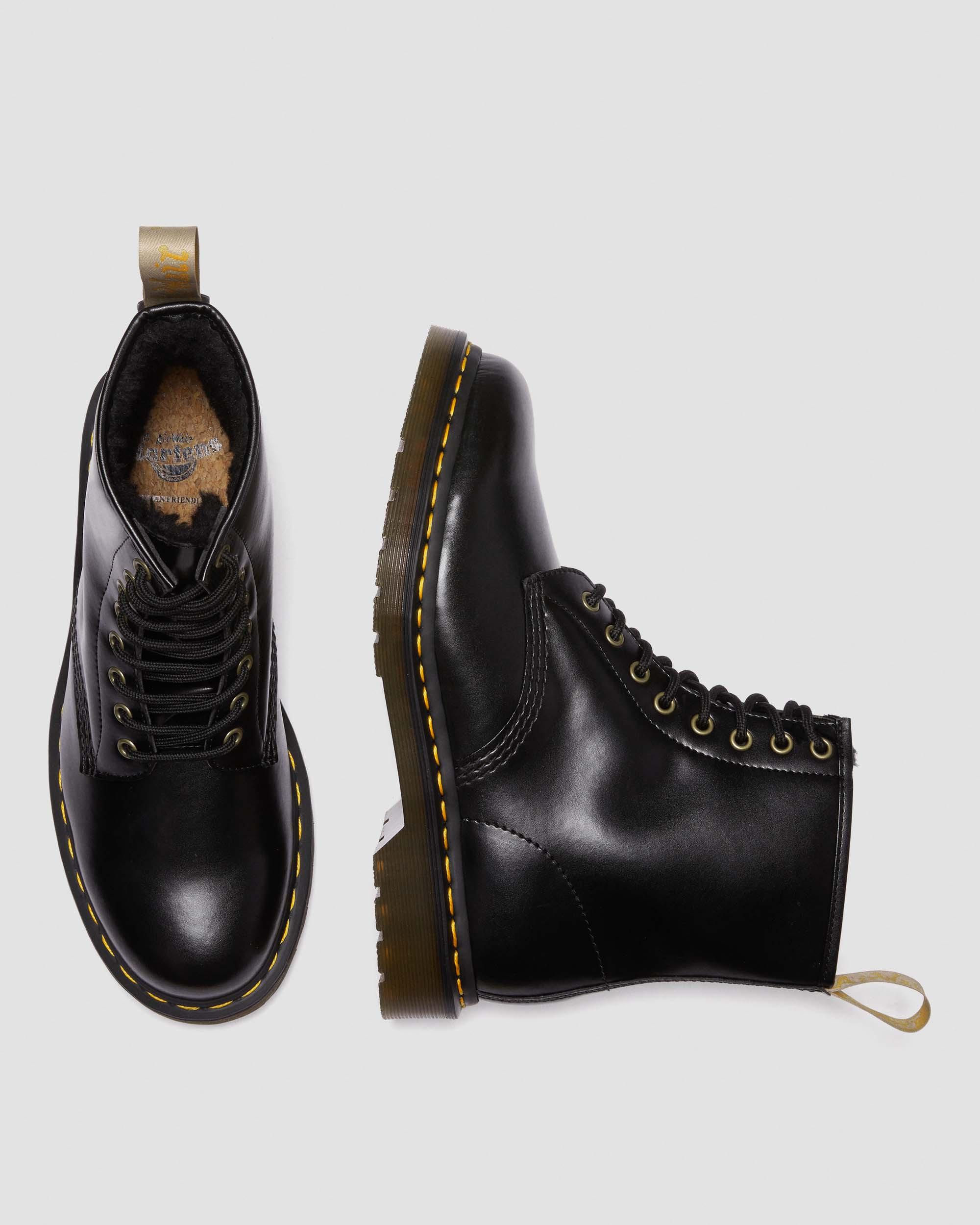 Vegan 1460 Faux Fur Lined Lace Up Boots