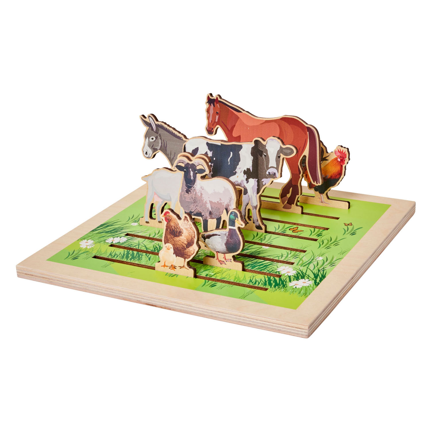 Rolf More - Houten Puzzelplank Boerderij, 8st.