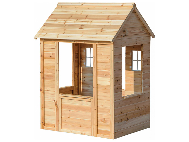 Speelhuis met bloempotten