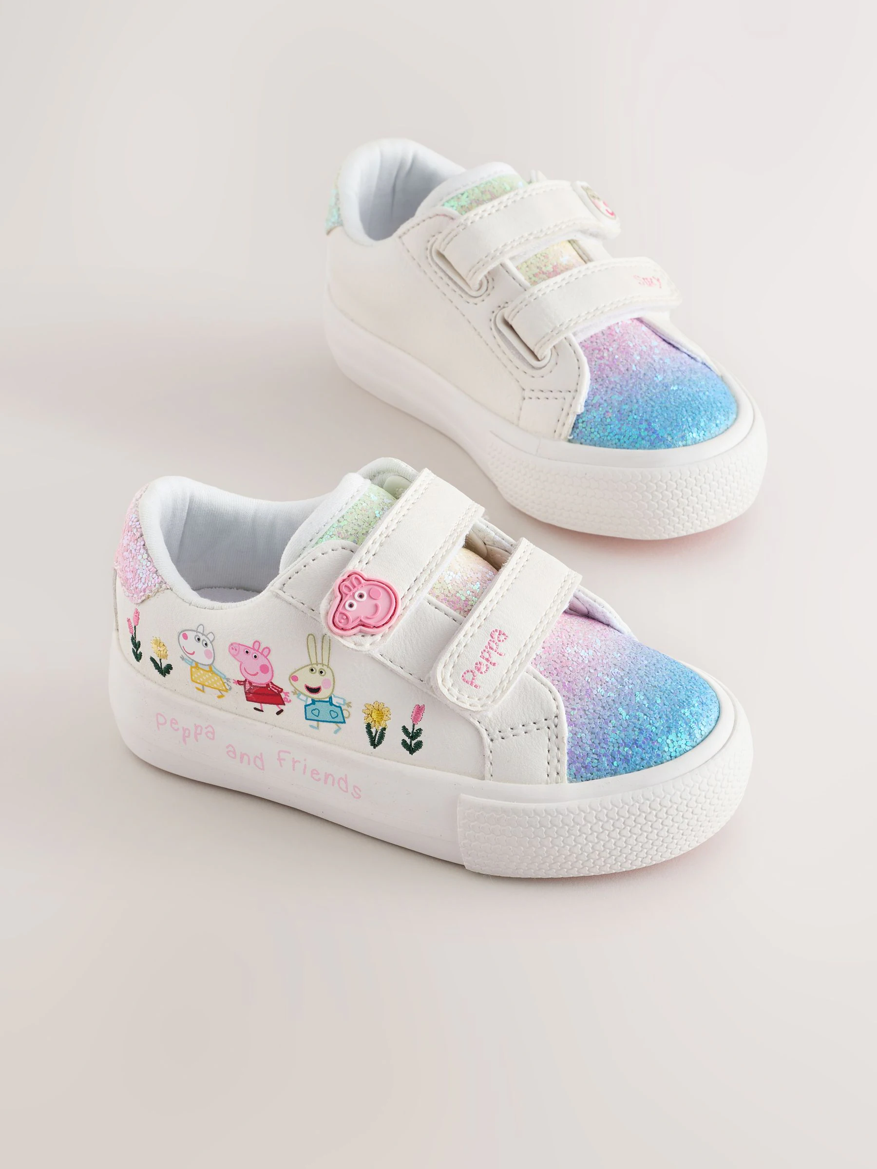 Wit - Peppa Pig Chunky Trainers with Touch Fastening