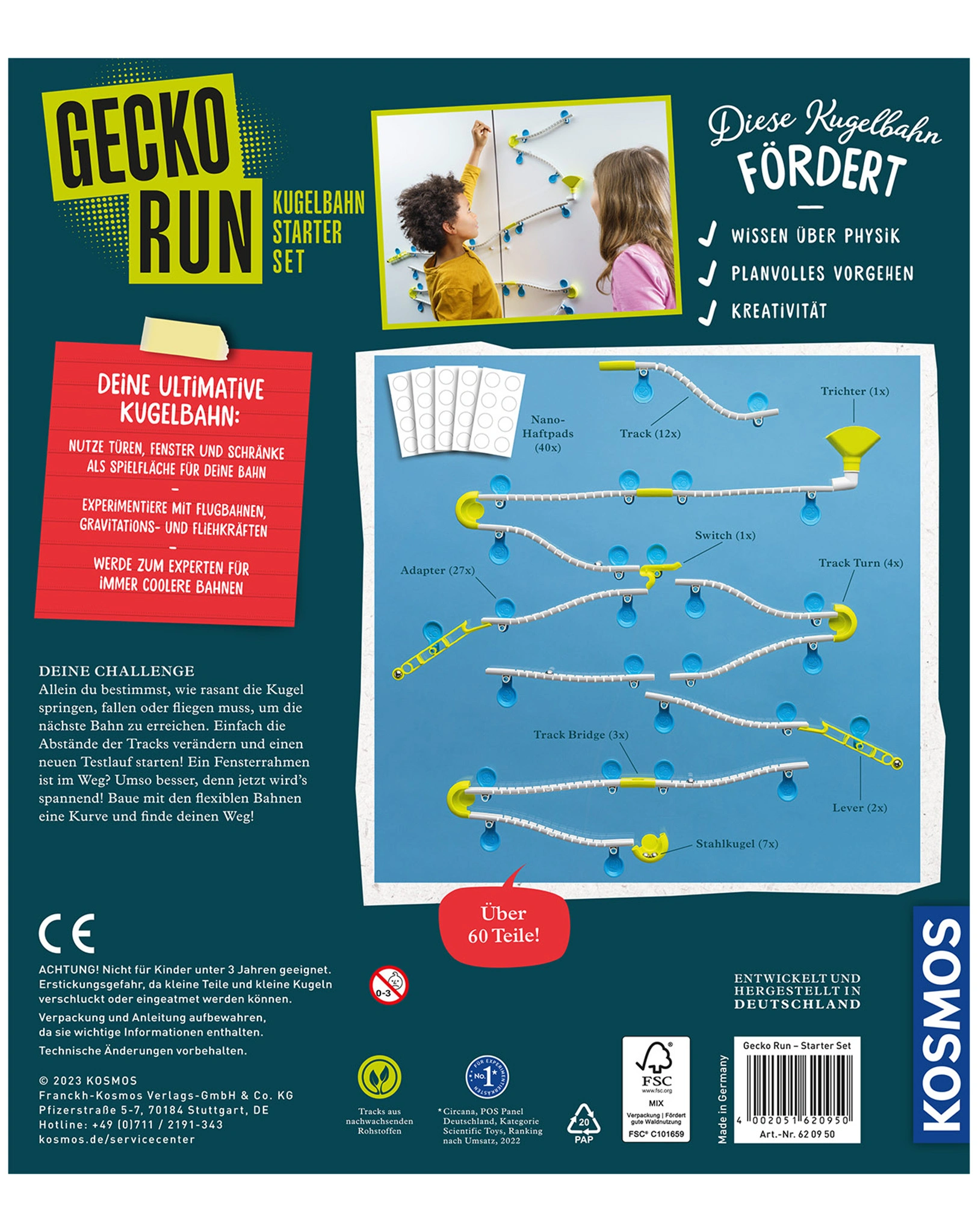 Kugelbahn GECKO RUN - STARTER SET in bunt