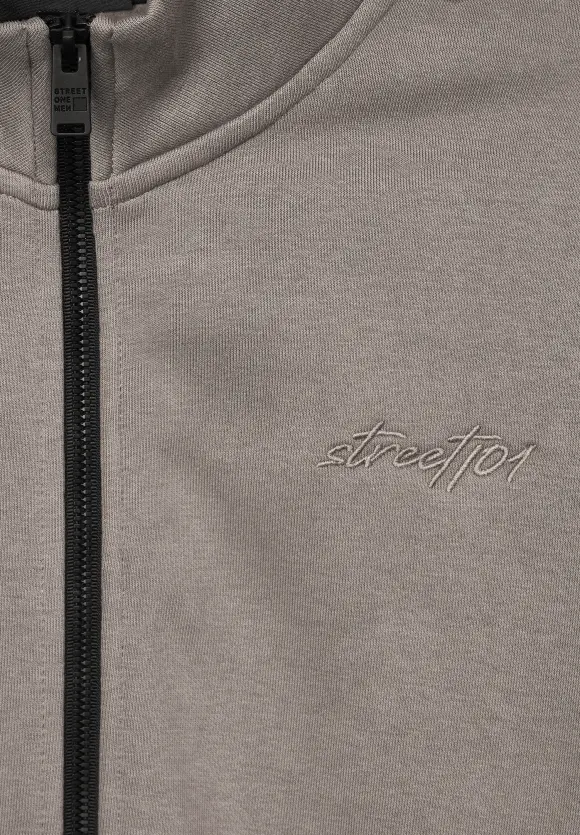 Sweatjacke mit Zipper - dark dull sand