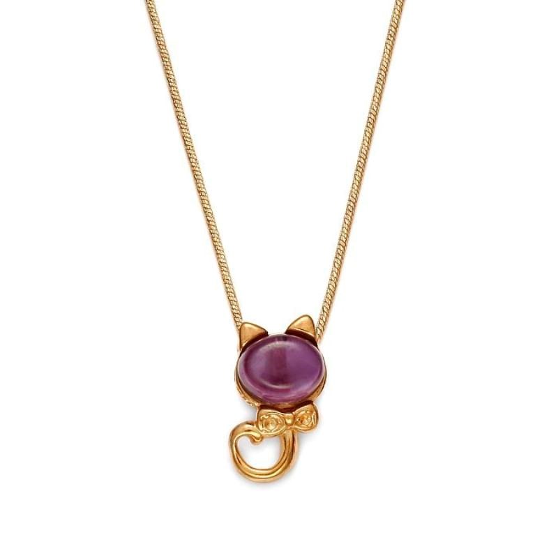 Pendentif chat en Amétyste