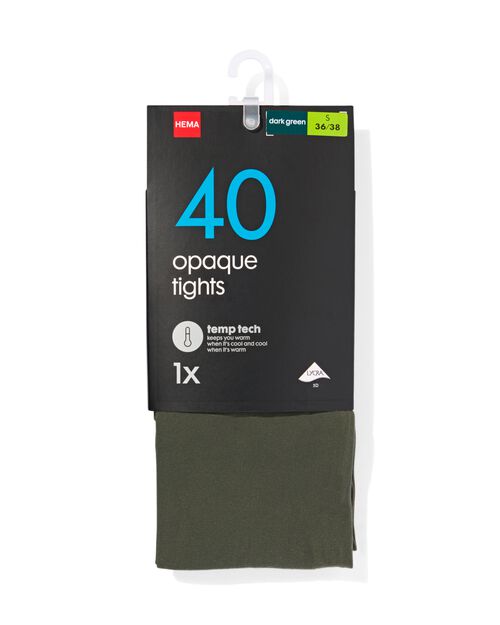 collant temp tech 40 deniers vert