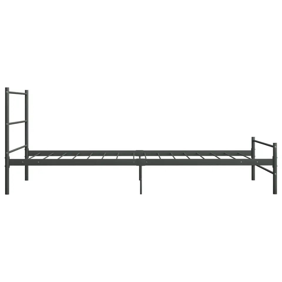 vidaXL - Bed frame met hoofdeinde - Grijs - Metaal - 90x200 cm